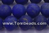 CLA74 15.5 inches 12mm round matte lapis lazuli beads wholesale