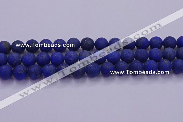 CLA74 15.5 inches 12mm round matte lapis lazuli beads wholesale