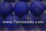 CLA76 15.5 inches 16mm round matte lapis lazuli beads wholesale