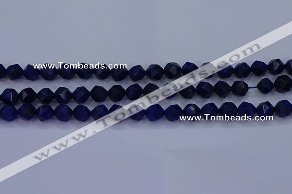 CLA82 15.5 inches 8mm faceted nuggets dyed lapis lazuli beads