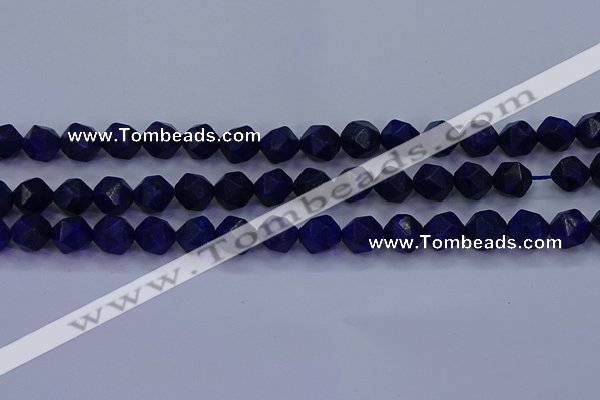 CLA83 15.5 inches 10mm faceted nuggets dyed lapis lazuli beads