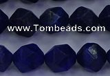 CLA84 15.5 inches 12mm faceted nuggets dyed lapis lazuli beads