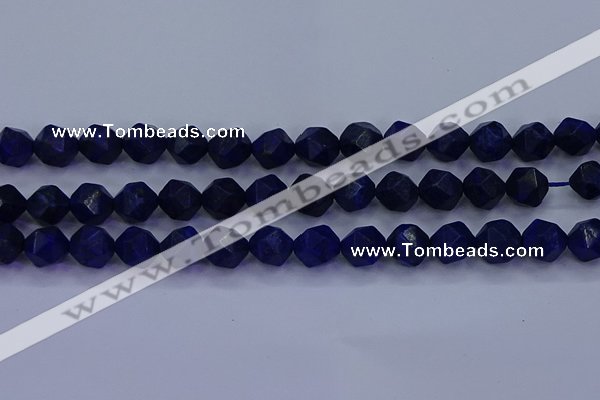 CLA84 15.5 inches 12mm faceted nuggets dyed lapis lazuli beads