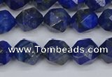 CLA86 15.5 inches 6mm faceted nuggets dyed lapis lazuli beads