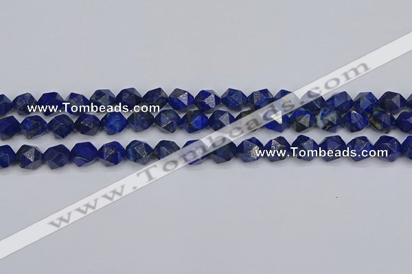 CLA86 15.5 inches 6mm faceted nuggets dyed lapis lazuli beads