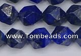 CLA88 15.5 inches 10mm faceted nuggets dyed lapis lazuli beads