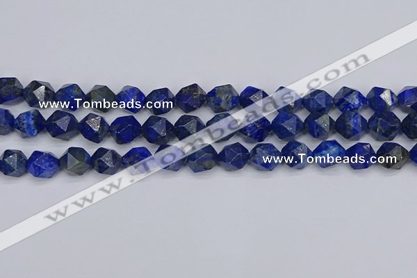 CLA88 15.5 inches 10mm faceted nuggets dyed lapis lazuli beads