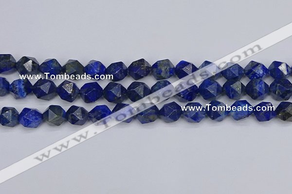 CLA89 15.5 inches 12mm faceted nuggets dyed lapis lazuli beads