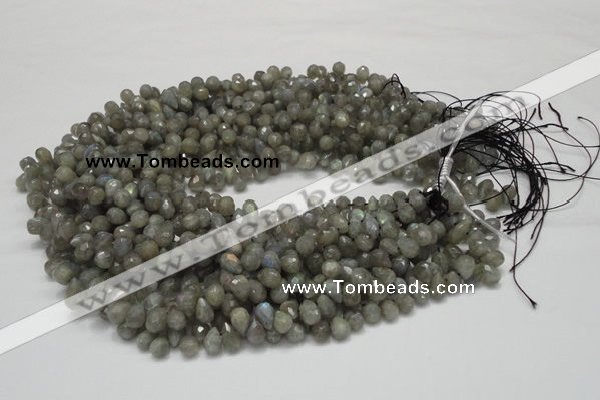 CLB07 16 inches 6*10mm faceted teardrop labradorite beads wholesale