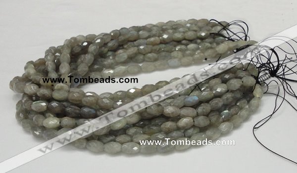 CLB10 16 inches 8*12mm faceted rice labradorite gemstone beads