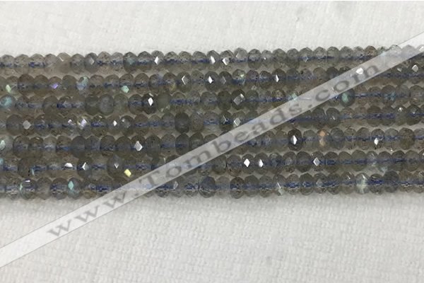 CLB1020 15.5 inches 2*4mm faceted rondelle labradorite gemstone beads