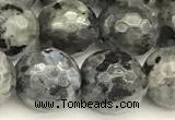 CLB1133 15 inches 12mm faceted round black labradorite beads