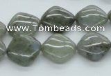 CLB118 15.5 inches 14*14mm diamond labradorite gemstone beads wholesale