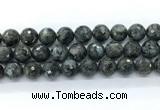 CLB1215 15.5 inches 14mm faceted round black labradorite gemstone beads