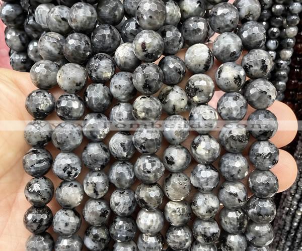 CLB1302 15 inches 8mm faceted round black labradorite beads wholesale