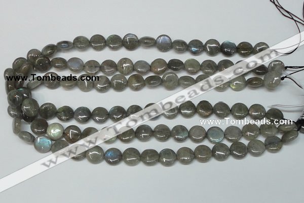 CLB149 15.5 inches 10mm flat round labradorite gemstone beads