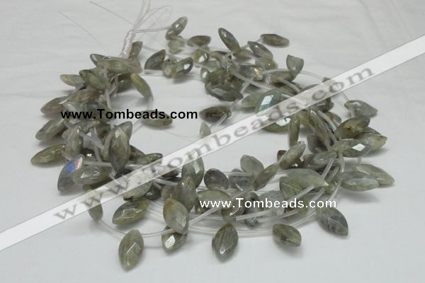 CLB15 16 inches 10*18mm faceted marquise labradorite gemstone beads