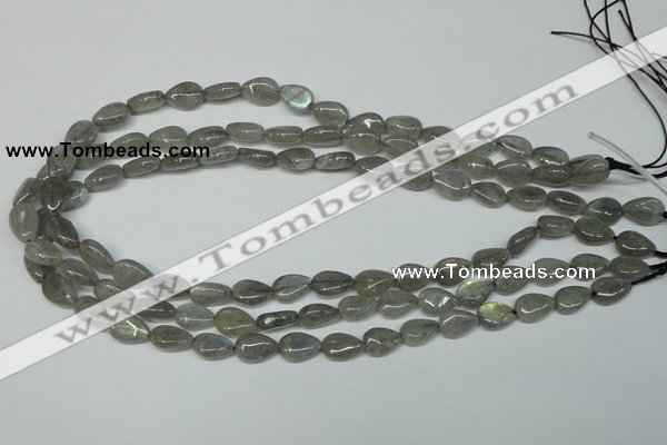 CLB156 15.5 inches 8*12mm flat teardrop labradorite gemstone beads