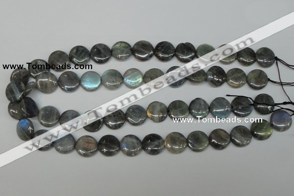 CLB171 15.5 inches 18mm flat round labradorite gemstone beads