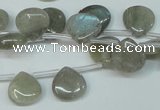 CLB177 top-drilled 12*12mm flat teardrop labradorite gemstone beads