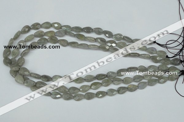 CLB183 15.5 inches 8*12mm faceted flat teardrop labradorite beads