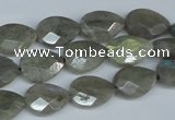 CLB184 15.5 inches 10*14mm faceted flat teardrop labradorite beads