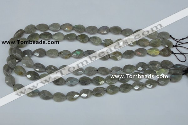 CLB184 15.5 inches 10*14mm faceted flat teardrop labradorite beads