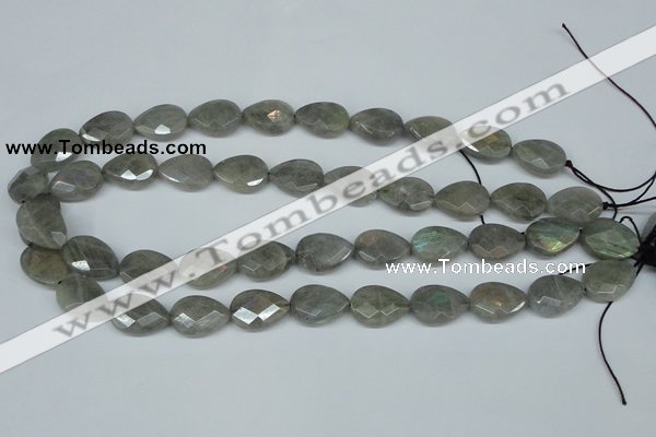 CLB185 15.5 inches 13*18mm faceted flat teardrop labradorite beads
