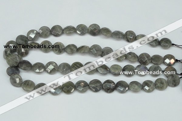 CLB192 15.5 inches 16mm faceted coin labradorite gemstone beads