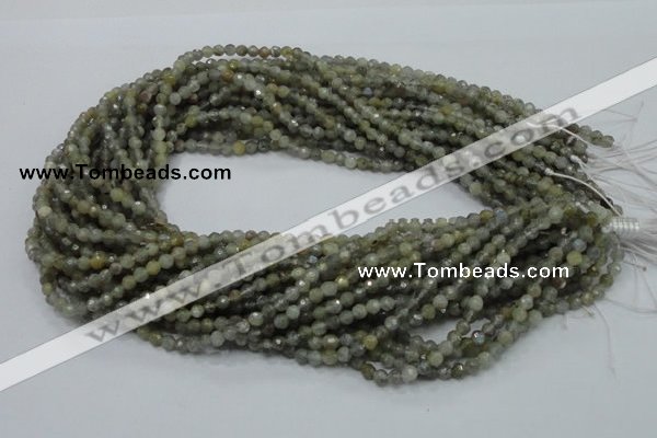 CLB20 15.5 inches 4mm faceted round labradorite gemstone beads