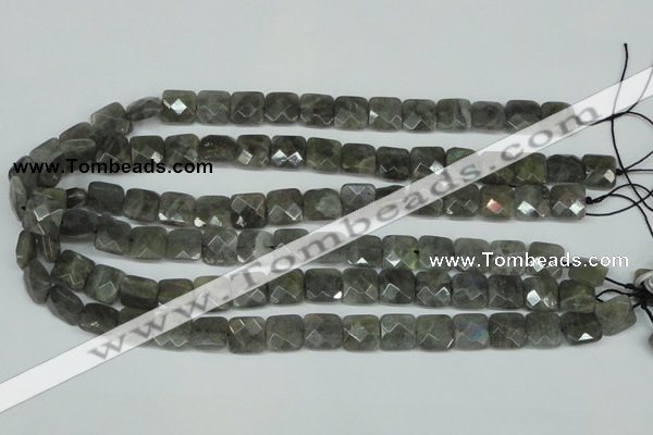 CLB200 15.5 inches 12*12mm faceted square labradorite beads