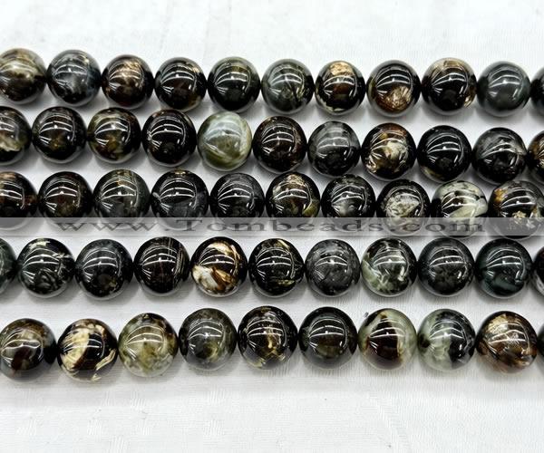 CLB2005 15 inches 14mm round black lepidolite gemstone beads