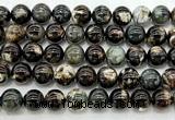 CLB2006 15 inches 16mm round black lepidolite gemstone beads