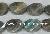 CLB202 15.5 inches 15*20mm faceted & twisted oval labradorite beads