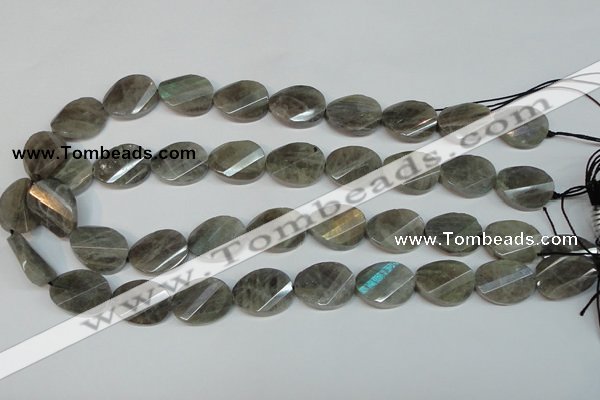CLB202 15.5 inches 15*20mm faceted & twisted oval labradorite beads