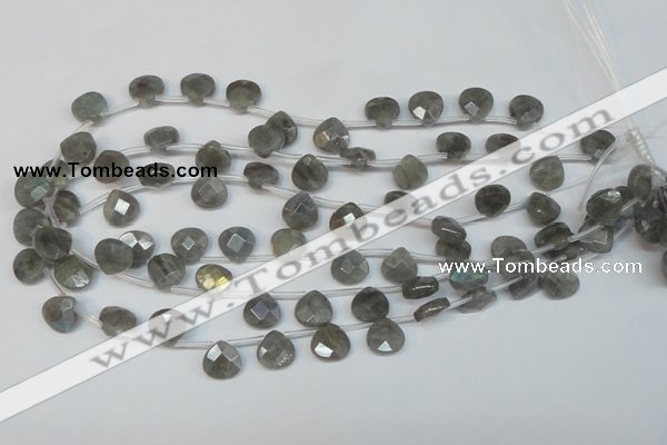 CLB205 Top-drilled 12*12mm briolette labradorite gemstone beads