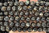 CLB2062 15 inches 10mm round black lepidolite gemstone beads
