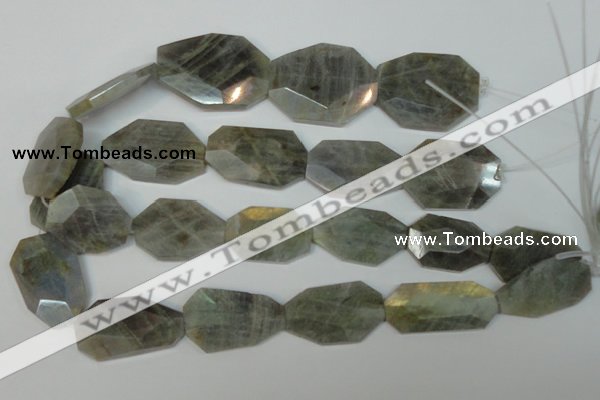 CLB207 15.5 inches 20-30mm*30-38mm faceted freeform labradorite beads