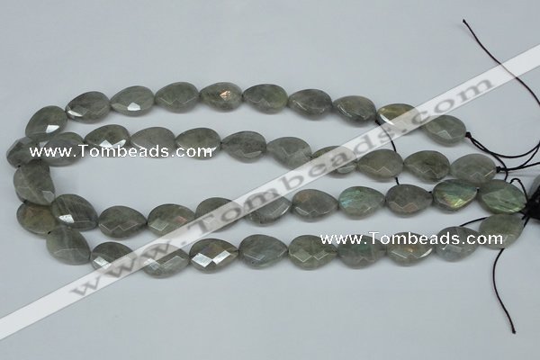 CLB210 15.5 inches 15*20mm faceted flat teardrop labradorite beads