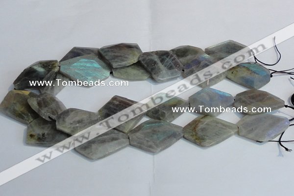 CLB215 15.5 inches 20*30mm - 30*40mm faceted freeform labradorite beads