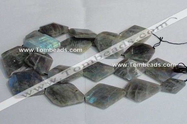 CLB216 15.5 inches 25*35mm - 35*45mm faceted freeform labradorite beads