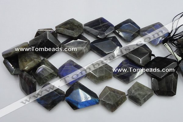 CLB218 15.5 inches 25*30mm - 30*40mm faceted freeform labradorite beads