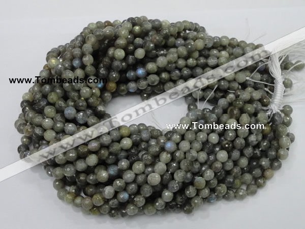 CLB22 15.5 inches 8mm faceted round labradorite gemstone beads