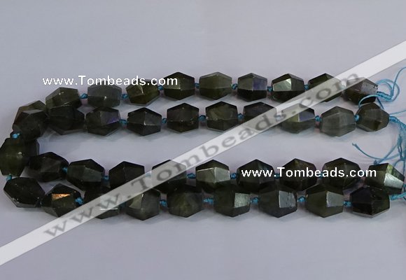 CLB233 15.5 inches 13*15mm - 15*17mm faceted nuggets labradorite beads