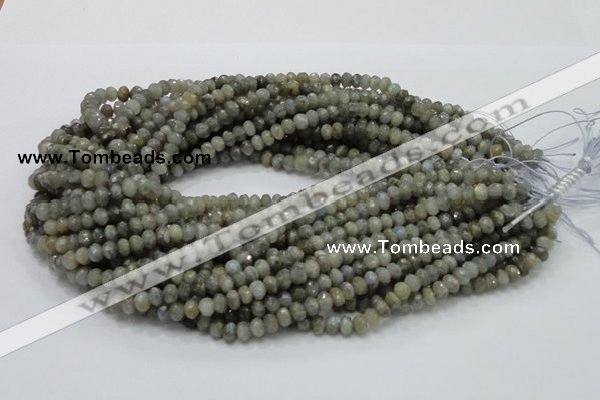 CLB28 15.5 inches 4*6mm faceted rondelle labradorite gemstone beads