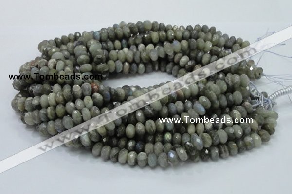 CLB30 15.5 inches 6*10mm faceted rondelle labradorite gemstone beads