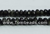 CLB303 15.5 inches 5*8mm faceted rondelle black labradorite beads