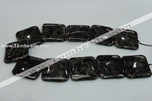 CLB308 15.5 inches 35*35mm square black labradorite gemstone beads