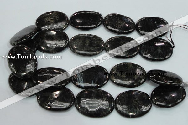 CLB314 15.5 inches 30*40mm oval black labradorite gemstone beads