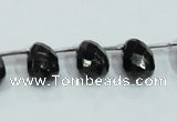 CLB319 10*14mm top-drilled faceted teardrop black labradorite beads